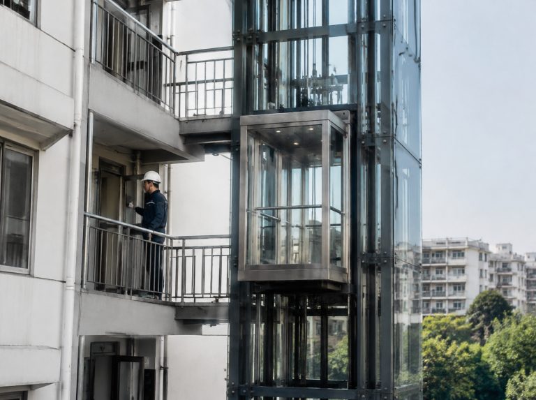 抚顺旧楼加建观光电梯